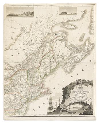 (AMERICAN NORTHEAST.) Joseph Bouchette. Map of the Provinces of Upper & Lower Canada with the Adjacent Parts of the United States                